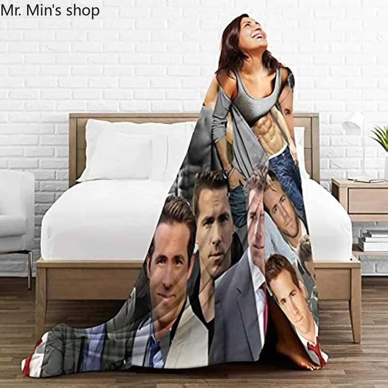 Soft Flannel Ryan Reynolds Blanket Collage Throw Home Decor Gift