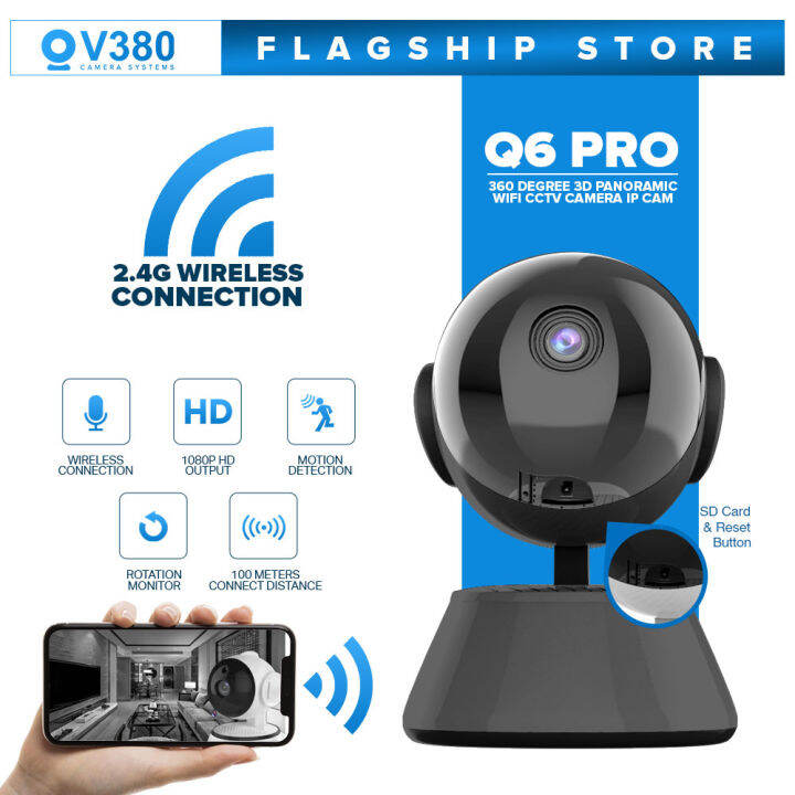V380 Q6 PRO CCTV Camera Wifi Connect to Phone 1080P IP Camera 360