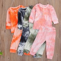 2Pcs Toddler Kids Baby Girl Boy Clothes Set Tie Dye Print Cotton Long Sleeve Tops T-shirt+Pants Fall Toddler Outfits Suit  by Hs2023