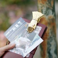 【jw】♝☃✒  Ladys Hand Shaped Book Clip Gold Metal Paper for Travelers Notebook School Planner Accessories