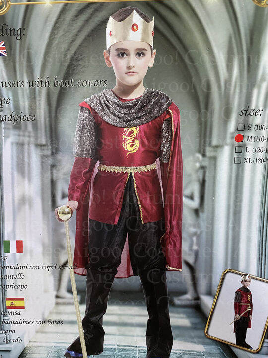 Prince Costume for Boys Story Book Character Cosplay for Kids King