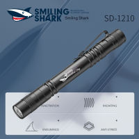 ไฟฉายปากกา SD1210ฉลามแบบพกพาพร้อมคลิปหนีบยิ้มไฟฉายกันน้ำไฟฉายชาร์จแบตเตอรี่ได้สำหรับเดินป่าตั้งแคมป์กลางแจ้ง