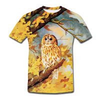 2023 newCartoon Owl 3D Print T-shirts Men Women Summer Fashion Casual Short Sleeve Cool Animal T Shirt Harajuku Streetwear Tops