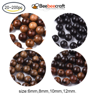 20-200 pc Natural Wood Beads Round Waxed Wooden Loose Beads Charms Bead for DIY Craft Jewelry Making