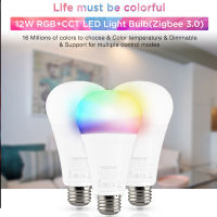 2021Miboxer AC85~265V Zigbee 3.0 E27 12W RGB+CCT LED Bulb FUT105Z Dimmable Lamp Compatible With TUYA Philips Amazon Voice Control