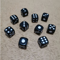 10PCSLot Black Dice Set Drinking Dice 10MM Acrylic Small Dyses Party Playing Cubes KTV Entertainment Game Digital Dices