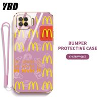 YBD เคสโทรศัพท์ออกแบบของ McDonald สำหรับ OPPO A73 2020 F17 A93 2020 Reno 4F Reno 4 Lite F17ปกป้องเลนส์มืออาชีพหรูหราชุบ6D ซิลิโคนนิ่ม