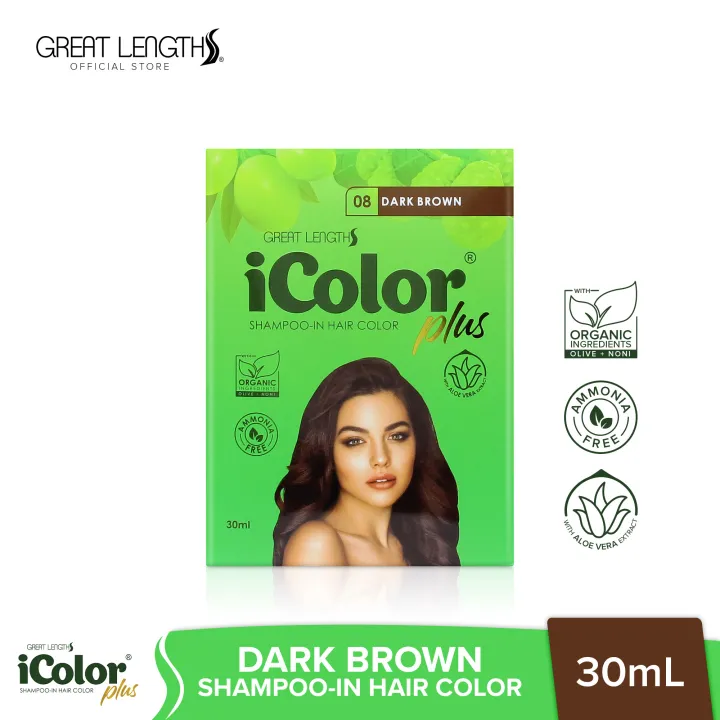 iColor Plus Shampoo-In Hair Color Dark Brown 30ml Sachet | Lazada PH