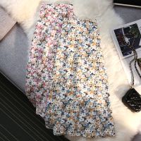 【CW】 Rimocy Women  39;s Floral Print Skirts 2022 Zippers Waisted Mid Skirt Woman Korean A Beach Female