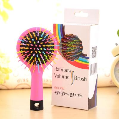 EYECANDY Rainbow Volume S Brush หวีสายรุ้ง แปรงหวีเพิ่มวอลุ่มให้กับเส้นผม ไม่ทำให้ผมพันกัน มีกระจกเงาติดด้านหลัง - สีชมพู (VV28)