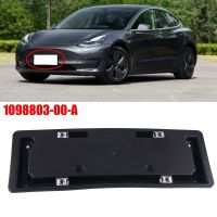 1 PCS License Plate Bumper Mounting Holder Bracket 1098803-00-A Front Black ABS Replacement for 2017-2021 Tesla Model 3