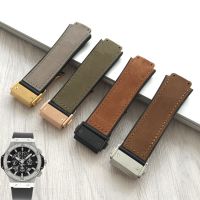 ☆☆☆ Italian Crazy Horse Leather Strap Rubber Silicone Strap Suitable for Hublot HUBLOT Big Bang Watch Accessories