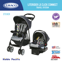 Graco Set Literider Travel System - Etcher รถเข็นเซ็ต พร้อมตะกร้าคาร์ซีท สำหรับเด็กแรกเกิด ติดตั้งได้ทั้งแบบ Belt และ Isofix