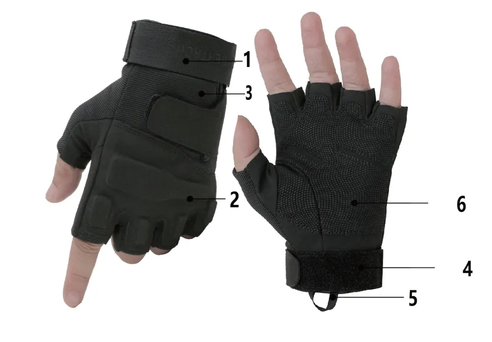 Seibertron S.O.L.A.G 1/2 Finger/Fingerless/Half Finger Multi-function Sports Gloves Black XXL