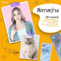 ครีมย้อมผม เบอริน่า สีเทาสว่าง ใช้สีเบอร์ A38 1 หลอด + A21 1 หลอด + ไฮโดรเจน 9% 2ขวด