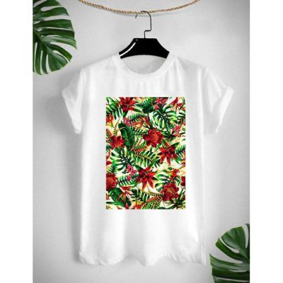 เสื้อยืดสกรีนลาย Tropical ใส่สบาย ไม่ยืด ไม่ย้วย