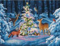 Top Quality Christmas Counted Cross Stitch Kit Woodland Glow Winter Snow Christmas Animals dim 70-08922