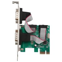 PCI-E PCI Express คู่แบบอนุกรม DB9 RS232 2พอร์ตควบคุมการ์ดสีเขียว