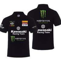 Kawasaki Motorcycle T-Shirt Car Fan Casual Wear Short-Sleeved Racing Cycling Jersey Lapel polo Shirt Tooling