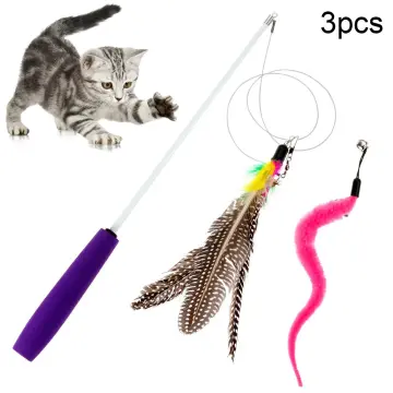 Cat Teaser Wands, Retractable Fishing Pole Wand Cat Teaser Stick