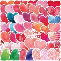 ○ 50pcs Valentine Love Heart Text Stickers Laptop Bicycle Guitar Skateboard Sticker Kid DIY Graffiti Waterproof Stickers Toy