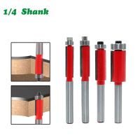 1PC 1/4－6.35MM Shank Milling Cutter ไม้แกะสลักปลายขลุ่ยคู่ลูกปืน Flush Router Bit Straight Shank Trim งานไม้