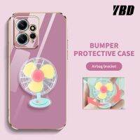 เคสโทรศัพท์หรู YBD สำหรับ Redmi 12 Note 12 Pro Plus 4G 5G Note 12 Pro+ Redmi Note 12 Turbo Xiaomi POCO X5 Pro 5G POCO F5 Redmi Note 12 Pro Speed สเตอริโอความเร็วสูงแบบหมุนได้ขายึดพัดหลากสีเคสกันกระแทกกล้องคลุมทั้งหมด