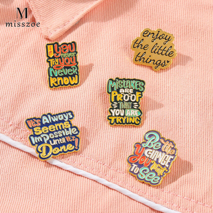 Brave Badge Enamel Pins Encourage Quote Button Bag Hat Backpack Brooch  Lapel Pin Gifts For Men - Temu Germany