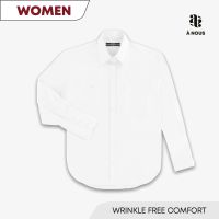 À NOUS - WOMEN SHIRT - Classic Fit - Wrinkle Free (Snow) / เสื้อเชิ๊ต ตัวหลวม ผ้าหนานุ่ม ยับยาก สีขาว