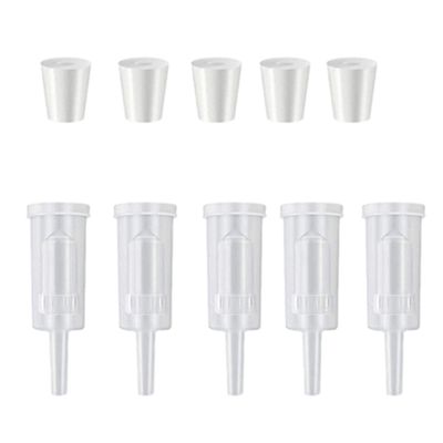 10 Pack Exhaust Seal Valve with Rubber Airlock Stopper Twin Airlock for Wine Making, Beer Brewing Glass Carboy Fermenter