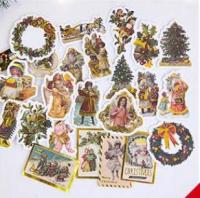 24 Pcs Retro Merry Christmas Angel blessing Decorative Golden Stickers Scrapbooking Label Diary Album Phone Journal Planner