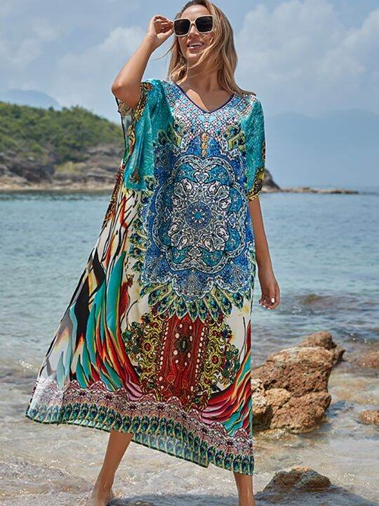 Plus Size Beach Cover Up 2023 Robe Plage Sarong Swimsuit Cover Up