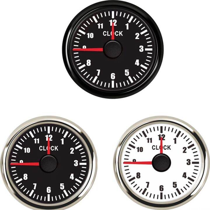 Red Backlight Clock Gauge 012 Hours Show Car Boat Instrument Hour