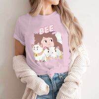 Lovely Puppycat Tshirt For Bee And Puppycat Cartoon Tops Harajuku T Shirt Soft Summer Loose