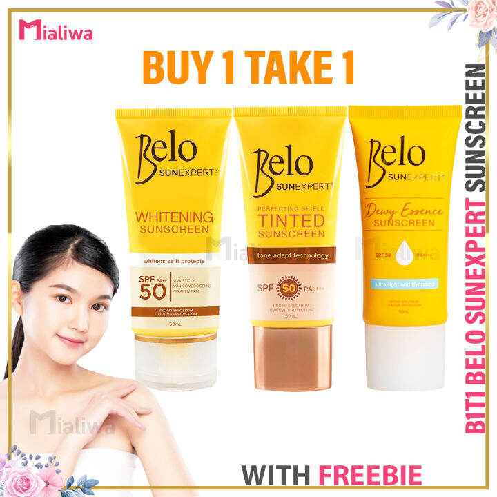 Belo SunExpert Tinted Whitening & Dewy Essence Sunscreen SPF50 ...