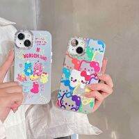 เคสโทรศัพท์เงินลายเฮลโลคิตตี้น่ารักสำหรับ iPhone 14 13 12 Pro Max 11 14Pro หมีสีสันสดใสสำหรับวันเกิดลายการ์ตูนคิตตี้ซองนุ่มกันกระแทกฝาครอบโทรศัพท์มือถือรวมทุกอย่าง