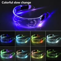 Rave Outfit Christmas Colorful Luminous Glasses for Music Bar KTV Party Decoration LED Goggles Festival Performance Props