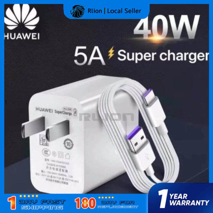 Original Rlion/Huawei 40W Supercharge charger 5A Type C data cable Fast