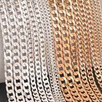 1 Piece Cuban Link Necklace Chain Silver Plated Gold Personalzied Length,Jewelry Finding Chain For Pendant Width 3Mm 5Mm 7Mm