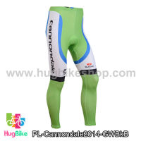 กางเกงจักรยานขายาวทีม Cannondale 14 เขียวขาวดำฟ้า