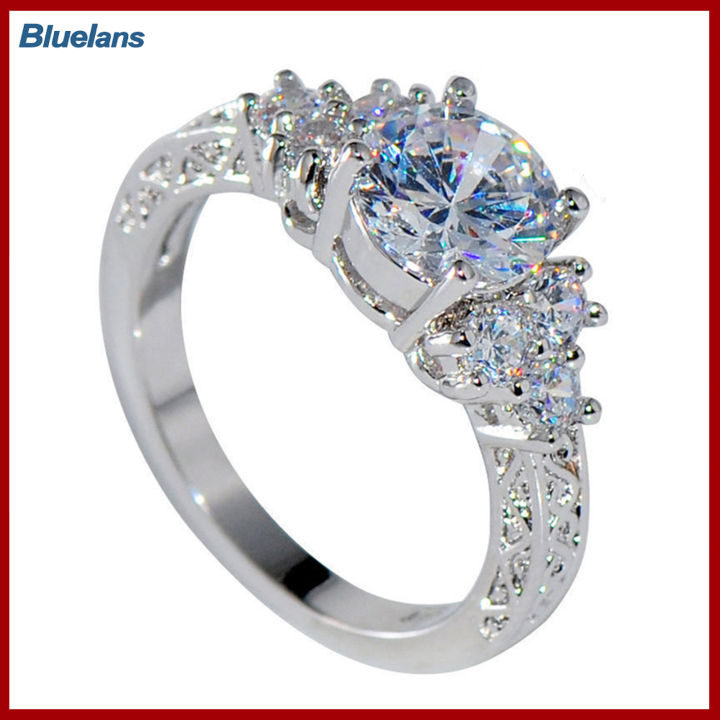 Bluelans®งานหมั้นงานแต่งผู้หญิงฝังสร้อยคอประดับ CZ แหวนปาร์ตี้ของขวัญเครื่องประดับ
