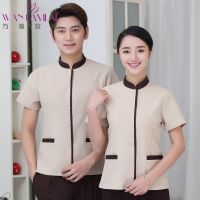 ♚♣ Hotel and restaurant cleaning clothes short-sleeved hotel guest room cleaning aunt work clothes cleaning staff PA work clothes summer