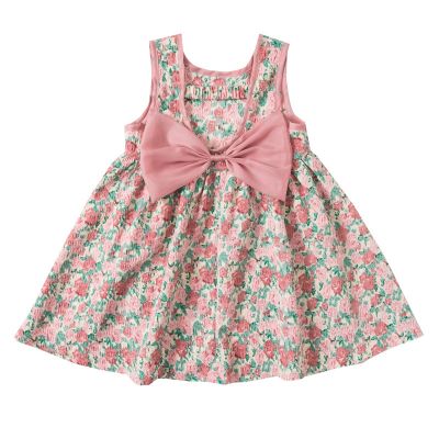 Summer kids Girls Clothes Hollow Back Bow Fragmented Flower Dress For children Girls Clothing 2-7T Baby Birthday Princess Dress