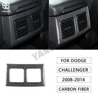 สำหรับ Dodge Challenger 2008-2014ฝาหลังช่องแอร์คาร์บอนไฟเบอร์แท้สติกเกอร์ตกแต่งรถยนต์อุปกรณ์ตกแต่งภายในรถยนต์