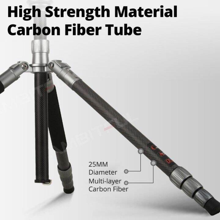 qzsd-ขาตั้งกล้องสามขาไฟเบอร์คาร์บอน-q868c-ที่ถือลูกบอลทรงตัวเดินทางที่ยึดกล้องถ่ายรูป160ซม-สำหรับกล้อง-canon-nikon-sony-slr