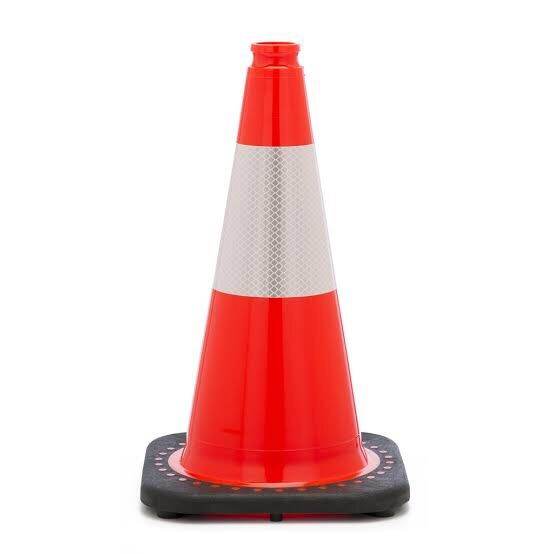 HEAVY DUTY Traffic Cone Safety Cone 18 Inches Rubber Base Orange ...