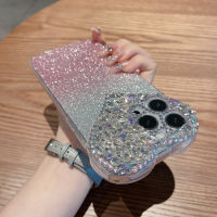 Love Rhinestone เคสมือถือกลิตเตอร์เคสมือถือใสกระดาษติดกลิตเตอร์ for 11121314promax เคสศัพท์โปร่งใส