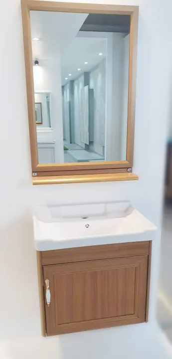 Rust Resistant Aluminum Bathroom Vanity Cabinet With Mirror And Ceramic Sink Fittings Faucet Not Included Lazada Ph - Bathroom Vanity With Sink And Faucet Included