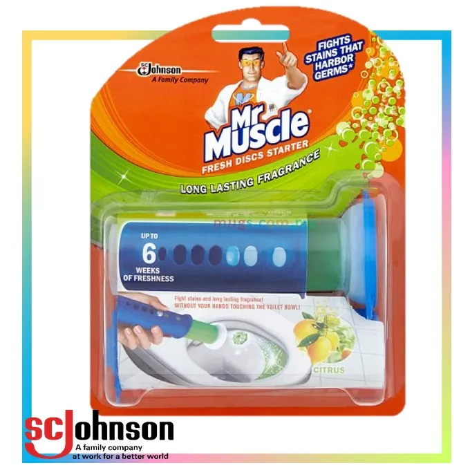 Mr Muscle Citrus Fresh Discs Starter 38g Toilet Bowl Cleaning Gel