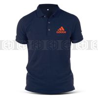 Baju Sulam 3Baris Neon Orange Cotton Polo T Shirt T-Shirt Shirts Vintage Sportswear Streetwear Activewear Casual